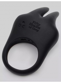 Черное эрекционное виброкольцо Sensation Rechargeable Vibrating Rabbit Love Ring - Fifty Shades of Grey - в Коломне купить с доставкой