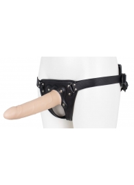 Пустотелый страпон Harness CLASSIC с бандажом - 19,5 см. - LOVETOY (А-Полимер) - купить с доставкой в Коломне