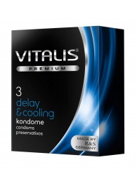 Презервативы VITALIS PREMIUM delay   cooling с охлаждающим эффектом - 3 шт. - Vitalis - купить с доставкой в Коломне