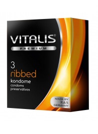 Ребристые презервативы VITALIS PREMIUM ribbed - 3 шт. - Vitalis - купить с доставкой в Коломне