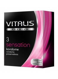 Презервативы с пупырышками и кольцами VITALIS PREMIUM sensation - 3 шт. - Vitalis - купить с доставкой в Коломне