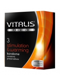 Презервативы VITALIS PREMIUM stimulation   warming с согревающим эффектом - 3 шт. - Vitalis - купить с доставкой в Коломне