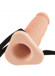 Телесный реалистичный фаллоимитатор с полостью Silicone Hollow Extension - 20 см. - Pipedream - купить с доставкой в Коломне