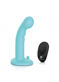 Голубая изогнутая насадка 6in Remote Control Ripple P-Spot G-Spot на черных трусиках - 16 см. - Pegasus - купить с доставкой в Коломне