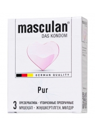 Супертонкие презервативы Masculan Pur - 3 шт. - Masculan - купить с доставкой в Коломне