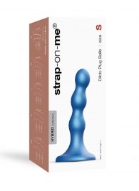 Голубая насадка Strap-On-Me Dildo Plug Balls size S - Strap-on-me - купить с доставкой в Коломне