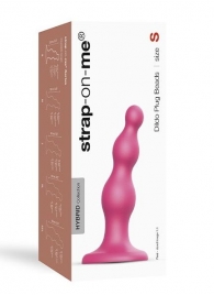 Розовая насадка Strap-On-Me Dildo Plug Beads size S - Strap-on-me - купить с доставкой в Коломне