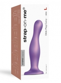 Фиолетовая насадка Strap-On-Me Dildo Plug Curvy size L - Strap-on-me - купить с доставкой в Коломне