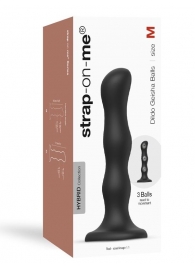 Черная насадка Strap-On-Me Dildo Geisha Balls size M - Strap-on-me - купить с доставкой в Коломне