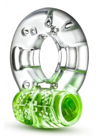 Зеленое эрекционное виброкольцо Arouser Vibrating C-Ring - Blush Novelties - в Коломне купить с доставкой