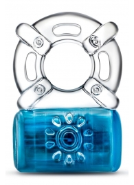 Синее эрекционное виброкольцо Pleaser Rechargeable C-Ring - Blush Novelties - в Коломне купить с доставкой