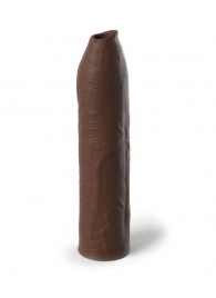 Коричневая насадка-удлинитель Uncut Silicone Penis Enhancer - 17,8 см. - Pipedream - в Коломне купить с доставкой