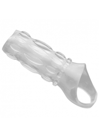 Насадка на пенис с кольцом для мошонки Clear Sensations Enhancer Sex Sleeve - 11,5 см. - XR Brands - в Коломне купить с доставкой