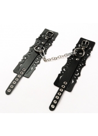 Узорчатые кожаные оковы с регулируемыми ремешками - Crazy Handmade - купить с доставкой в Коломне