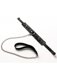 Черный ошейник с шипами и поводком - Crazy Handmade - купить с доставкой в Коломне