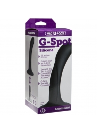 Черная изогнутая насадка Vac-U-Lock G-Spot - 16,5 см. - Doc Johnson - купить с доставкой в Коломне