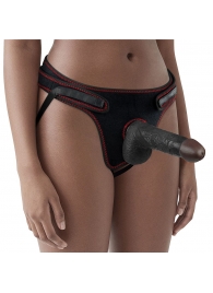 Женский темнокожий страпон Easy Strapon Set 7 Inch - 18 см. - Lovetoy - купить с доставкой в Коломне