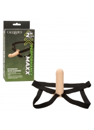 Телесный фаллопротез из силикона Extension with Harness - 15,75 см. - California Exotic Novelties - купить с доставкой в Коломне