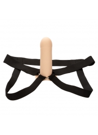 Телесный фаллопротез из силикона Extension with Harness - 15,75 см. - California Exotic Novelties - купить с доставкой в Коломне