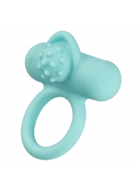 Аквамариновое эрекционное виброкольцо Silicone Rechargeable Nubby Lover’s Delight - California Exotic Novelties - в Коломне купить с доставкой