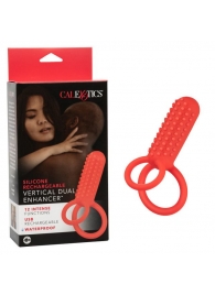 Красное эрекционное кольцо Silicone Rechargeable Vertical Dual Enhancer - California Exotic Novelties - в Коломне купить с доставкой