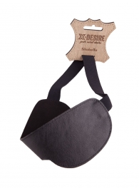 Чёрная широкая кожаная маска на глаза - Sitabella - купить с доставкой в Коломне