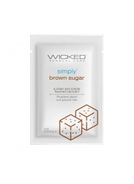 Саше лубриканта на водной основе Simply Aqua Brown Sugar с ароматом коричневого сахара - 3 мл. - Wicked - купить с доставкой в Коломне