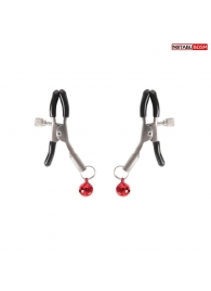 Серебристые зажимы на соски с шариками - Notabu - купить с доставкой в Коломне