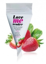 Съедобное согревающее массажное масло Love Me Tender Strawberry с ароматом клубники - 10 мл. - Love to Love - купить с доставкой в Коломне