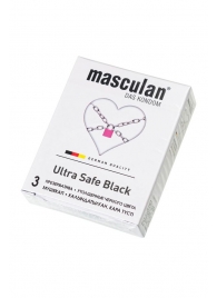 Ультрапрочные презервативы Masculan Ultra Safe Black - 3 шт. - Masculan - купить с доставкой в Коломне