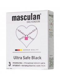 Ультрапрочные презервативы Masculan Ultra Safe Black - 3 шт. - Masculan - купить с доставкой в Коломне