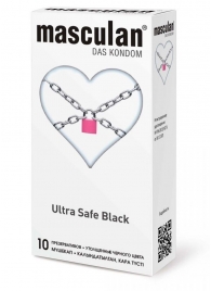 Ультрапрочные презервативы Masculan Ultra Safe Black - 10 шт. - Masculan - купить с доставкой в Коломне