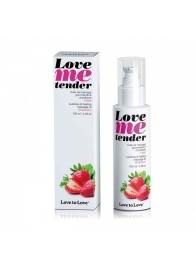 Съедобное согревающее массажное масло Love Me Tender Strawberry с ароматом клубники - 100 мл. - Love to Love - купить с доставкой в Коломне