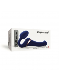 Синий безремневой страпон Multi Orgasm Size S с клиторальной стимуляцией - Strap-on-me - купить с доставкой в Коломне