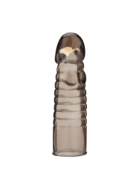 Дымчатая насадка-удлинитель Ribbed Realistic Penis Enhancing Sleeve Extension - 15,2 см. - BlueLine - в Коломне купить с доставкой