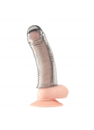 Текстурированная насадка на пенис Clear Textured Penis Enhancing Sleeve Extension - 16,5 см. - BlueLine - в Коломне купить с доставкой