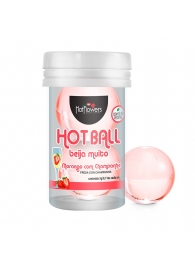 Лубрикант на масляной основе Hot Ball Beija Muito с ароматом клубники и шампанского (2 шарика по 3 гр.) - HotFlowers - купить с доставкой в Коломне