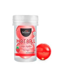 Лубрикант на масляной основе Hot Ball Beija Muito с ароматом клубники (2 шарика по 3 гр.) - HotFlowers - купить с доставкой в Коломне