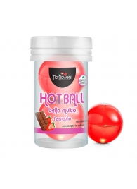 Лубрикант на масляной основе Hot Ball Beija Muito с ароматом шоколада и клубники (2 шарика по 3 гр.) - HotFlowers - купить с доставкой в Коломне