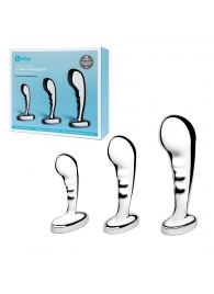 Набор из 3 стальных стимуляторов простаты Stainless Steel P-spot Training Set - b-Vibe - в Коломне купить с доставкой