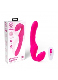 Розовый безремневой страпон на радиоуправлении Strapless Together - 22 см. - Together Toy - купить с доставкой в Коломне