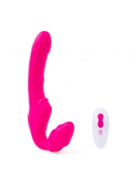 Розовый безремневой страпон на радиоуправлении Strapless Together - 22 см. - Together Toy - купить с доставкой в Коломне