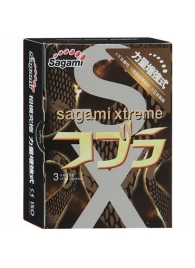 Суженные к основанию презервативы Sagami Xtreme COBRA - 3 шт. - Sagami - купить с доставкой в Коломне