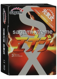 Презервативы Sagami Xtreme ENERGY с ароматом энергетика - 3 шт. - Sagami - купить с доставкой в Коломне