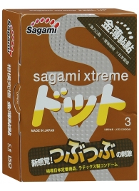 Презервативы Sagami Xtreme FEEL UP с точечной текстурой и линиями прилегания - 3 шт. - Sagami - купить с доставкой в Коломне