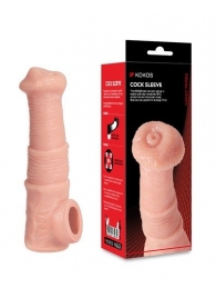 Телесная фантазийная насадка на член Cock Sleeve Size M - KOKOS - в Коломне купить с доставкой