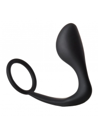 Черное эрекционное кольцо с анальной пробкой Anal Plug With Cockring - Dream Toys - в Коломне купить с доставкой
