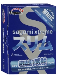 Розовые презервативы Sagami Xtreme FEEL FIT 3D - 3 шт. - Sagami - купить с доставкой в Коломне