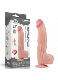 Телесный фаллоимитатор 12 King Sized Sliding Skin Dual Layer Dong - 31 см. - Lovetoy