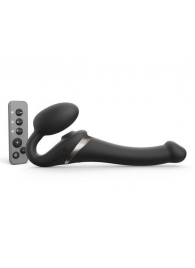 Черный безремневой страпон Multi Orgasm Size S с клиторальной стимуляцией - Strap-on-me - купить с доставкой в Коломне